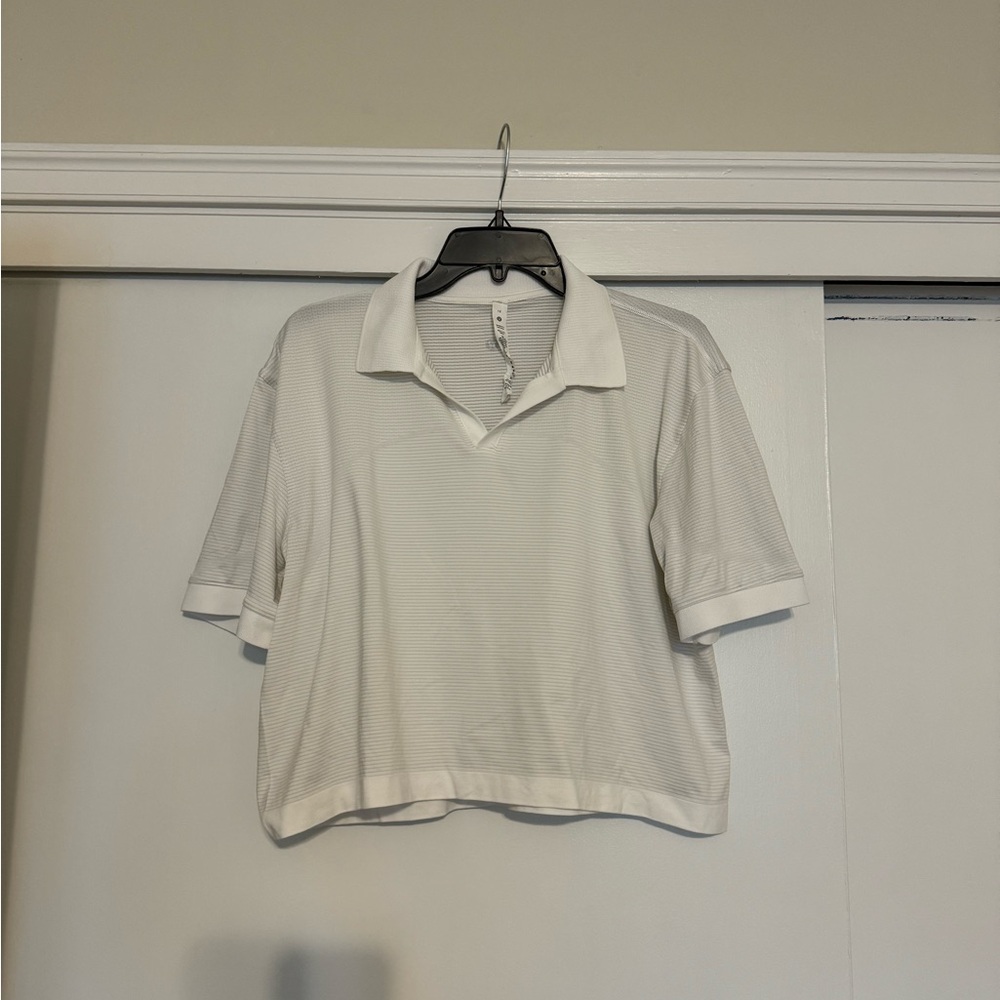 lululemon athletica white colored workout top